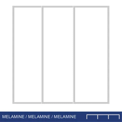 Smooth Sliders - Triple - Melamine-Melamine-Melamine