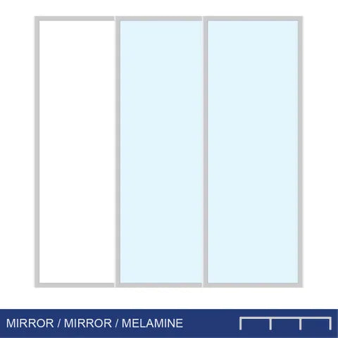 Smooth Sliders - Triple - Melamine-Mirror-Mirror