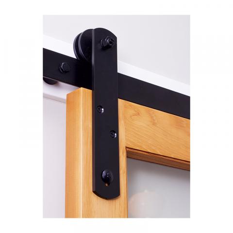 Slidemaster Open Rail Face Fix Carrier, Black Powder Coated with Acetyl Wheel (*Doors are not included)